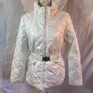 White Guess coat with or without belt - size L